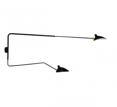 whole two arms black wall lamp plre04
