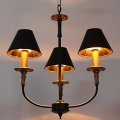 110v-220v black shade gold modern led chandelier 3 lamps chandeliers china home lighting for dinnig living room