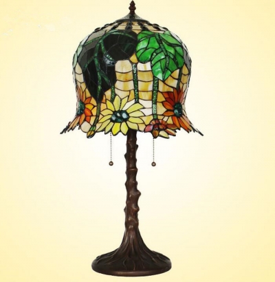 14 inch bedroom table lamps european style living room sun flower color glass lampshade light,yslc-38,