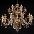 18 arm luxury double layer crystal chandelier lamp large chandelier top k9 champagne crystal el hall light