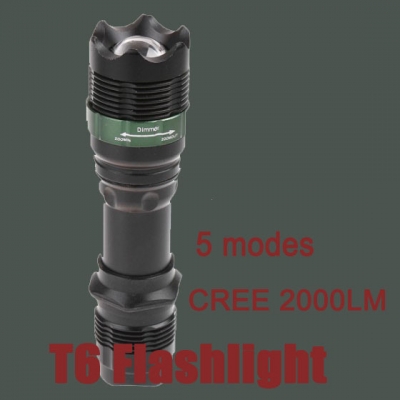 2000 lm led flashlight for camp outdoor lighting adjustable focus with aluminum alloy material three light levels
