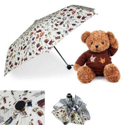 2014 new idea bear animal cartoon pattern lovely style aluminum super light portability umbrella [umbrella-7243]