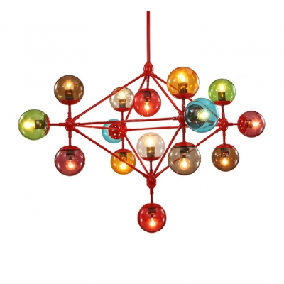 2015 creative colorful dna molecule design plated pendant light modern simple led magic beans pendant light with 3w led bulb