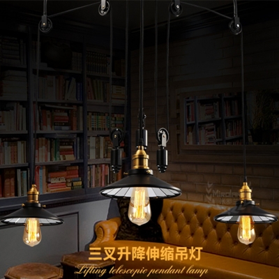 2015 european creative simple pulley chandelier retro country iron chandelier lifting telescopic chandelier with edison bulbs