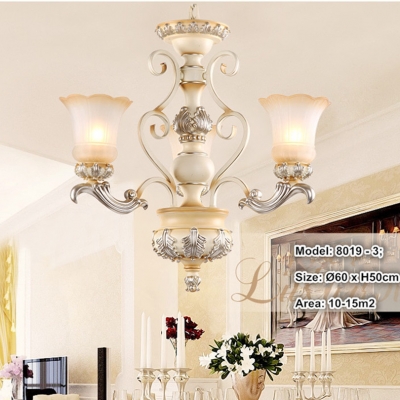 2015 fashion unique european royal painted resin k9 crystal led chandelier american 3 head dining room metal chandelier