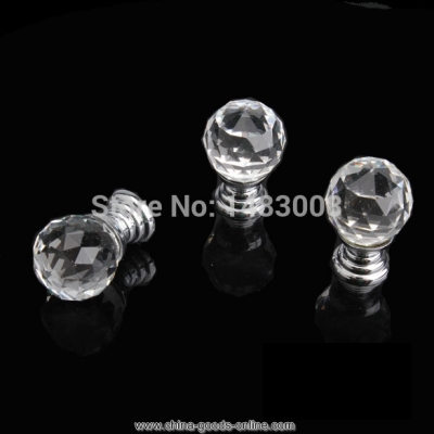20mm round handle cabinet cupboard crystal glass drawer door knobs pack of 10