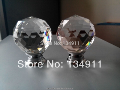 2pcs diameter 40mm k9 clear crystal round knobs whole