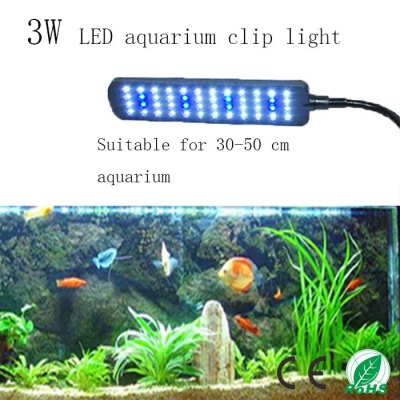 3 w aquarium clamp lamp high brightness led lamp aquatic weeds energy-saving aquarium light blue and white, led fish tank light