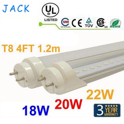 30pcs 4ft 1200mm t8 led tube light high super bright 18w 20w 22w warm cold white led fluorescent bulbs ac110-240v fcc [led-t8-g13-tube-343]