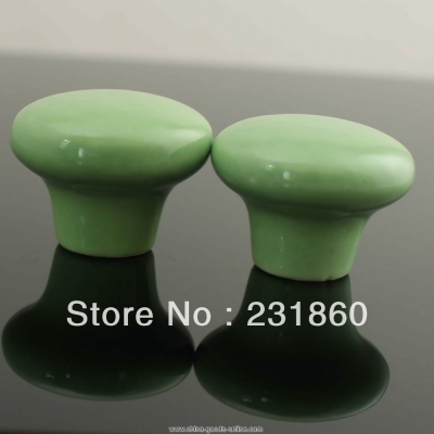 4 x green round ceramic door knobs cabinets drawer bedroom cupboard pull handle [Door knobs|pulls-2325]