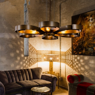 6 heads loft style creative american country industrial vintage bar chandelier coffee restaurant iron chandelier