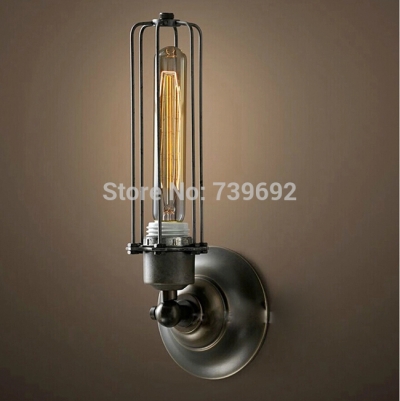 american style vintage iron wall lamps e26/e27 lamp base,retro mirror front lamp lighting cage wall sconce for [iron-wall-lamps-4489]