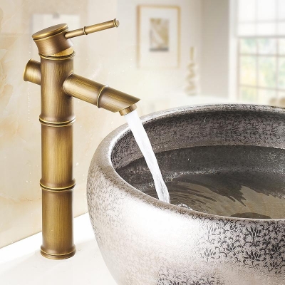 and cold water bamboo bathroom basin faucet