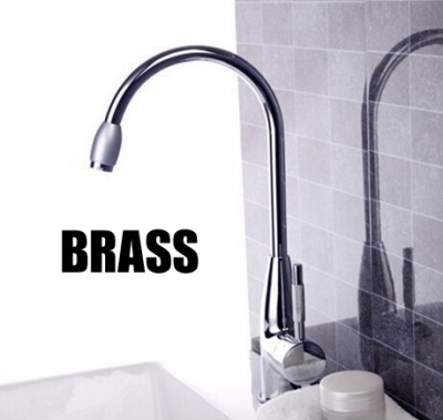 and cold water brass kitchen mixer faucet, chromed polished ceramic valve kitchen tap [kitchen-faucet-4085]