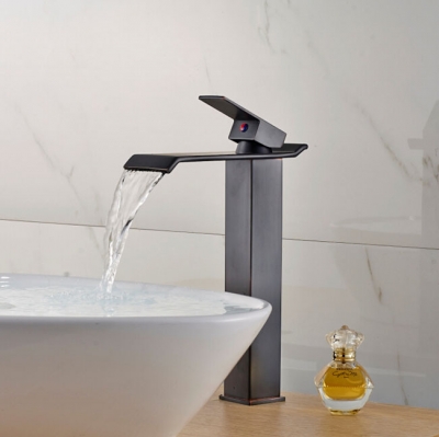 bathroom countertop waterfall brass bathroom basin faucet deck mount one handle cold water mixer taps