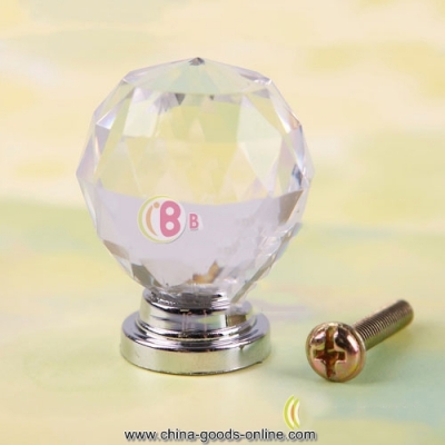 bitseller 2014 big promotion 4pcs 30mm crystal cupboard drawer cabinet knob diamond shape pull handle #06 eco-friendly