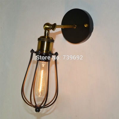 brand new single mini grapefruit lampshade metal wall lamps with plated copper lamp cover and adjustable switch for dinning room [iron-wall-lamps-4803]