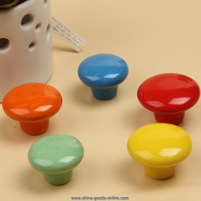 colorful round ceramic wardrobe door drawer kitchen cabinet cupboard pull handle drop hg-1003-gr-38mm