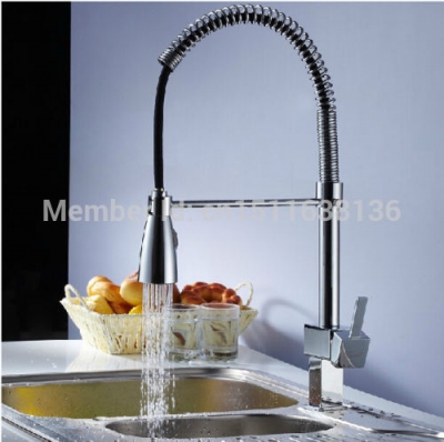 contemporary new deck mounted chrome brass kitchen faucet sink mixer tap single handle [chrome-1421]