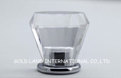 d30mmxh28mm pure brass k9 crystal glass furniture cupboard knob/crystal cabinet knob