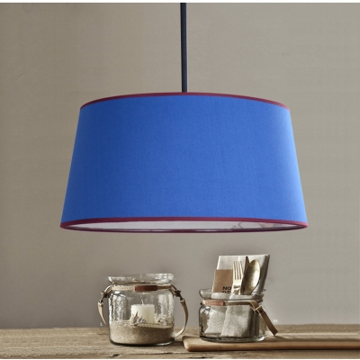 dia40cm 50cm european mediterranean blue fabric lampshade simple led cord pendant light for bedroom