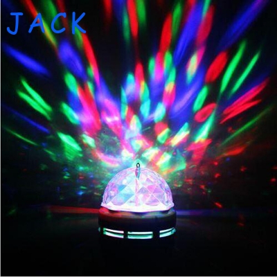 full color 3w e27 rgb led small crystal magic ball light rotating dj party stage bulb rotating lamp bar decoration