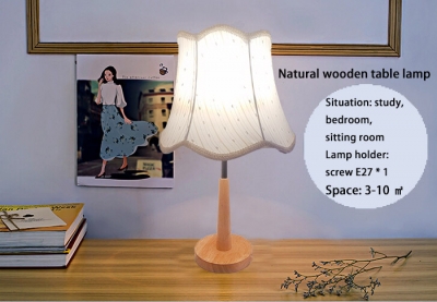 gauze table lamp, real wood chassis, gauze lampshade, warm white led bulbs abajur for bedroom, sitting room, study