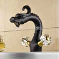 good-quality bathroom deck mounted dual handles basin sink faucet oil-rubbed bronze finished with and cold water