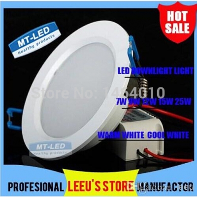 high power led panel light 7w 9w 12w 15w 18w 25w 110-240v led ceiling bulb lamp recessed downlight
