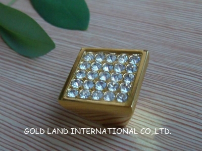 l25mmxh23mm haplopore golden color square zinc alloy cabinet door knob