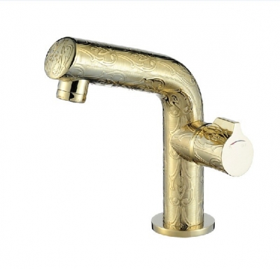 luxury new style bathroom basin sink faucet mixer tap golden color hand wash basin toilet 6628k [golden-bathroom-faucet-3407]