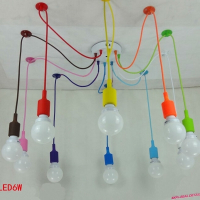 modern chandeliers lamp color silicone e26/ e27 lampholder 5-10 arms pendants restaurant bar led light fixture [modern-pendant-lights-4623]