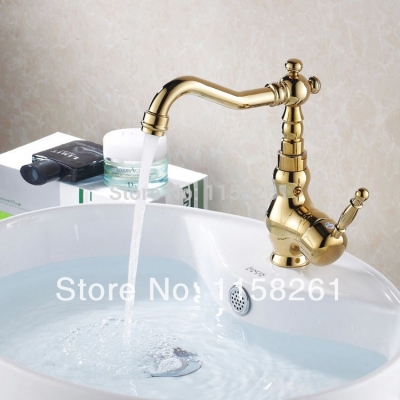 modern gold faucet,gold bathroom faucets,gold finish basin faucets,gold color bathroom sink faucet hj-6717k [golden-bathroom-faucet-3437]