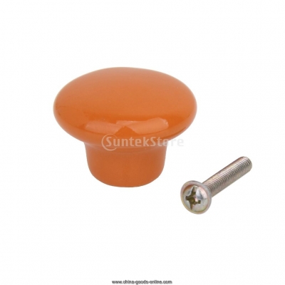 new 2015 orange round ceramic kitchen cabinet cupboard handles pull knob [Door knobs|pulls-2417]
