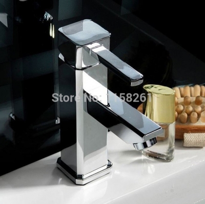 novel one handle deck mounted bathroom basin faucet sink mixer taps vanity chrome faucet 408909 [chrome-bathroom-faucet-1778]
