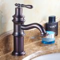 oil rubbed bronze retro style deck mounted brass single lever bathroom mixer faucet and cold water r1028c