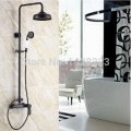 oil rubbed bronze single handle wall mounted rainfall bath and shower faucet unite with hand shower