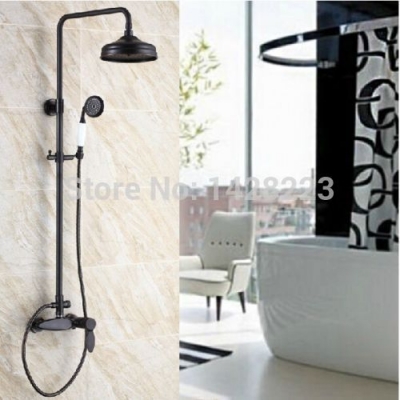oil rubbed bronze single handle wall mounted rainfall bath and shower faucet unite with hand shower [oil-rubbed-bronze-6679]