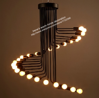 retro loft american country simple creative spiral pendant light for living room cafe bar staircase foyer,e27*26 bulb included [edison-loft-pendant-lights-1780]