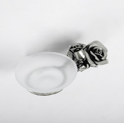 romantic rose shape bathroom soap dish holder wall mount glass dish bathroom accessories mb-0915t