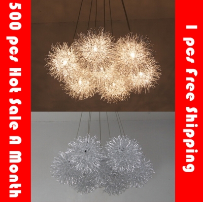 simple 1/3/5/7 heads aluminum silver ball led pendant light bedroom living room restaurant pendant light [modern-7053]