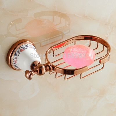 soap holder/ soap dish/ soap basket in solid brass construction,rose gold finsh,bathroom accessories, xl-3322e [soap-dish-amp-holder-7820]