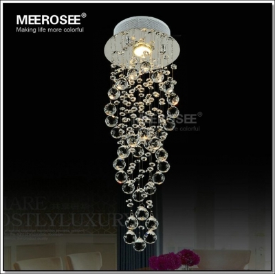 spiral crystal chandelier light fixture with gu10 bulb flush mounted crystal lustre light for stairs porch aisle hallway [ceiling-light-1273]