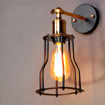 vintage industrial lighting wall lights e27 country small black metal lamps edison lighting fixtures [wall-light-3048]