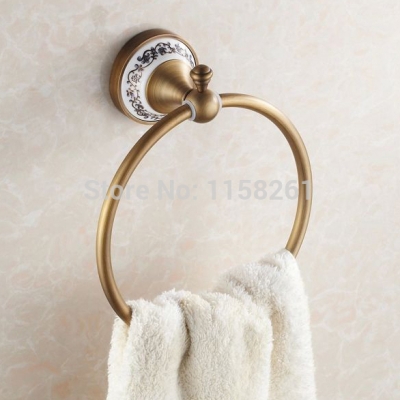 wall mount towel ring/towel holder,solid brass construction, antique bronze finish,bathroom accessories hj-1808