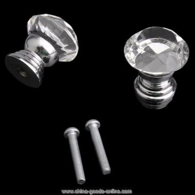 12 pcs 30mm cabinet knob cupboard drawer crystal diamond shape glass pull handle