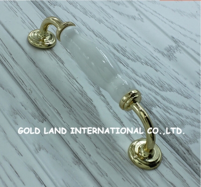 128mm 10pcs ceramics with zinc alloy gold color drawer knob cupboard kitchen pull home furniture hardware