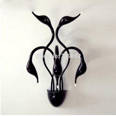 3/5 heads swan wall lamps bedroom headboard bedside lamp banheiro led living room light wall sconce lampe deco [iron-wall-lamps-4810]