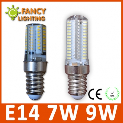 5 pcs/lot mini e14 led light bulb 7w 9w 220v smd3014 lamp bulb for bedroom silicone body light warm white replace halogen lamp [mr16-gu5-3-gu10-g4-g9-1007]