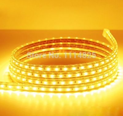 5m smd2835 300 leds warm white super bright high power 8w/m led strip lights with connecting plug ac 220v